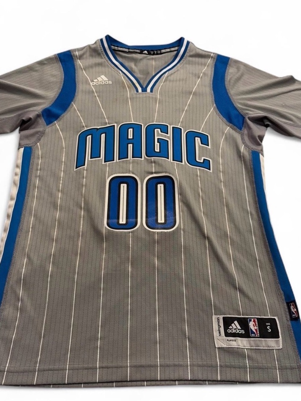 ADIDAS NBA Orlando Magic Jersey in Gray and Blue - #00 men Sz S gently pre owned